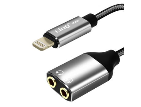 Adaptador Audio Lightning a Doble Jack 3.5mm Hembra Cascos LinQ LINQ