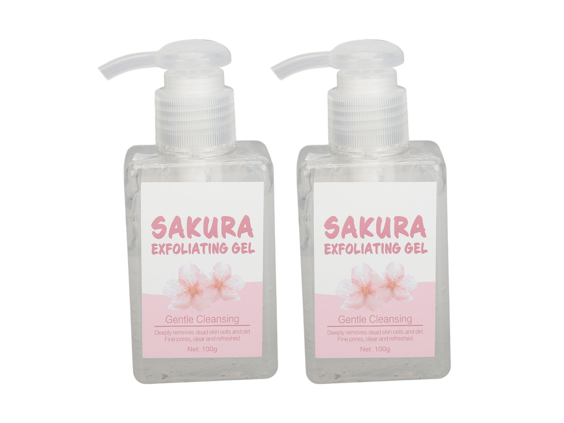 2 unidades de gel exfoliante facial suave con extracto de flor de cerezo, para eliminar las células muertas de la piel, 100 g