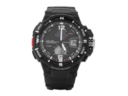 Reloj Deportivo Digital Hombre Impermeable Con Doble Pantalla Pulsera De Goma Negro