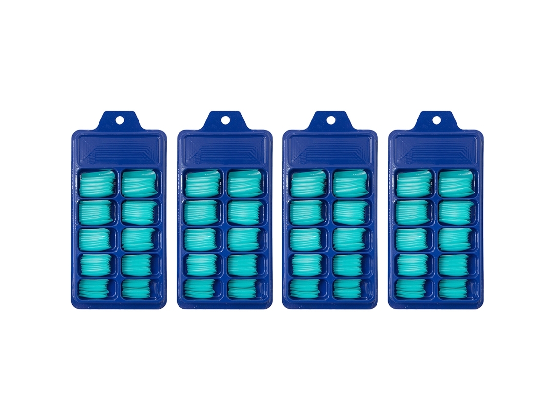 Juego Completo De Pegatinas Para Uñas Postizas Largas De Ballet, Uñas En Forma De T, Azul Sólido, 4 Piezas*