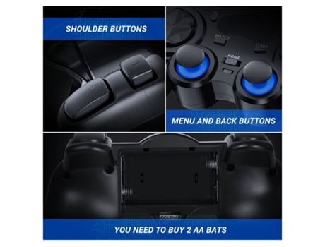 Controlador USB 2.4G para PC/Android/PS5, Steam, Negro