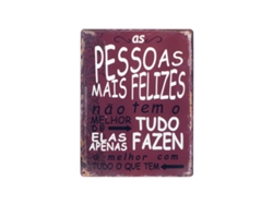 Placa Pared Pessoas Felizes Adorno Pared Placas Metal Colección Industrial Signes Grimalt BY SIGRIS