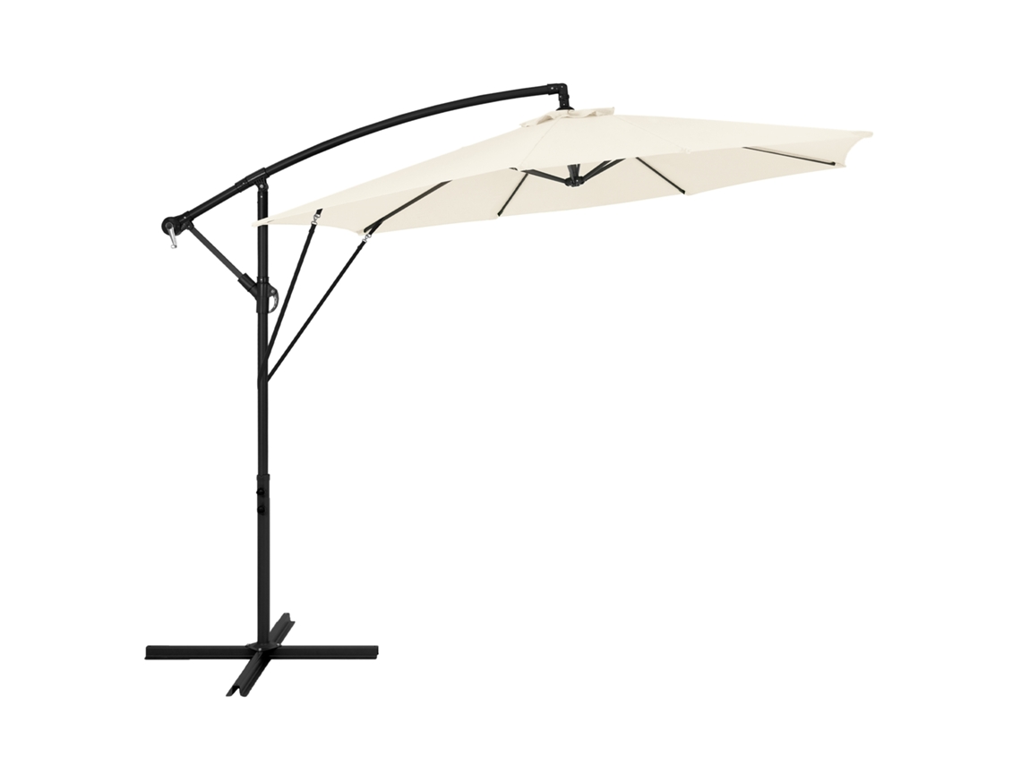 Sombrilla De Jardín Ml-design Giratorio Ø300cm Alumino Beige Con Soporte Y Manivela