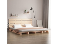 Estructura De Cama Sin Colchón Madera Maciza De Pino 200x200 Cm