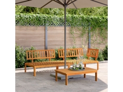 Juego de 3 muebles de jardín de palets de madera maciza de acacia, DKD Home Decor