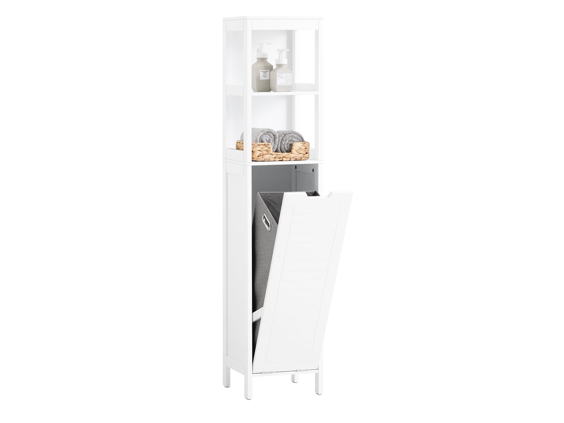 Mueble de baño alto con 1 cesta y 2 estantes Bzr123-W SOBUY SOBUY