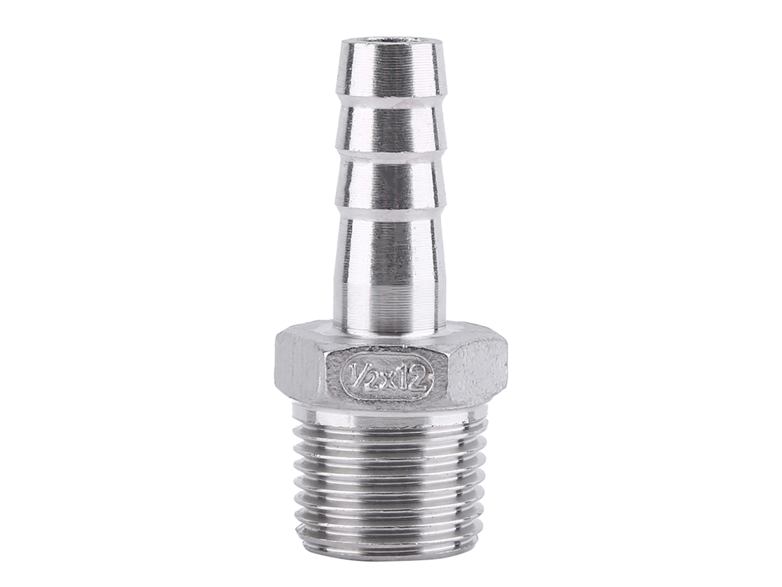 Conector De Manguera De Acero Inoxidable Con Rosca Macho Y Espiga (1/2"x12mm)