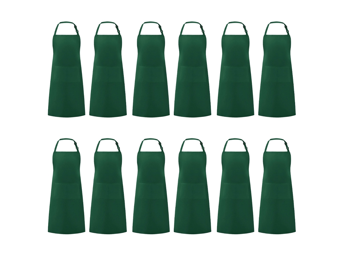 Juego De 12 Aventales Ajustables Impermeables Con 2 Bolsillos, Aventales Unisex Para Cocina, Barbacoa, Chef