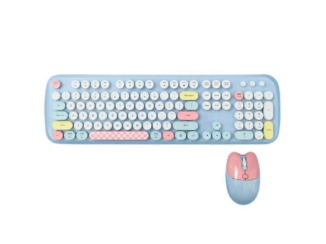Conjunto de teclado y ratón Bluetooth, diseño retro, teclas suaves al tacto, inalámbrico, teclados y teclados numéricos Ly Ebike