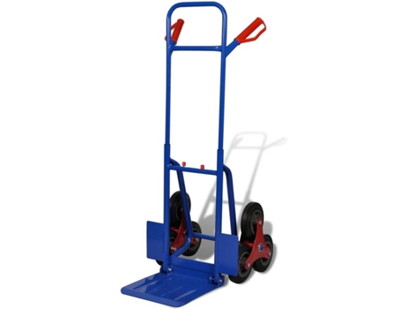 vidaXL Carretilla de carga plegable con 6 ruedas azul