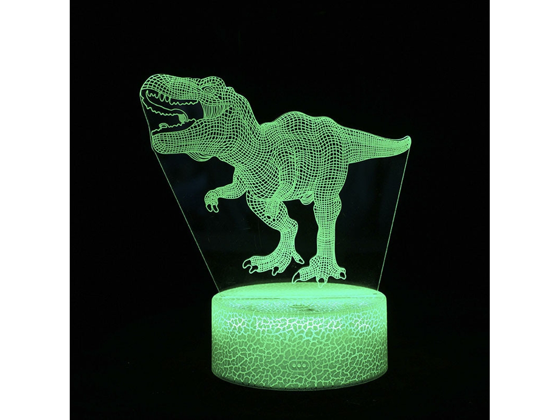 Lámpara de noche con ilusión 3D, lámpara de mesa LED con forma de dinosaurio, 16 colores, con mando a distancia SIURN
