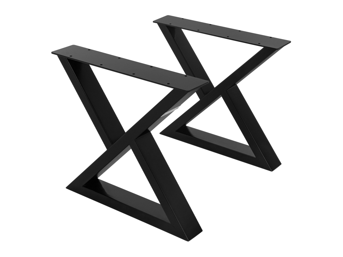 Set de 2 Patas de mesa o banco industrial ML-Design 43x40cm metal en acero diseño en forma de X