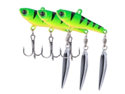 Danu26-3pcs Señuelos Artificiales De Aluminio Giratorio Con Lentejuelas Para Pesca, Señuelo Duro Largo Alcance Negro Verde