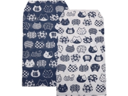 Juego De 2 Fundas Blandas Hechas A Mano En Tela Lavable, Con Estampados Japoneses En Azul Y Blanco.