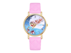 Reloj De Pulsera De Moda Para Mujer Con Correa De Piel Sintética Y Movimiento De Cuarzo Rosa.