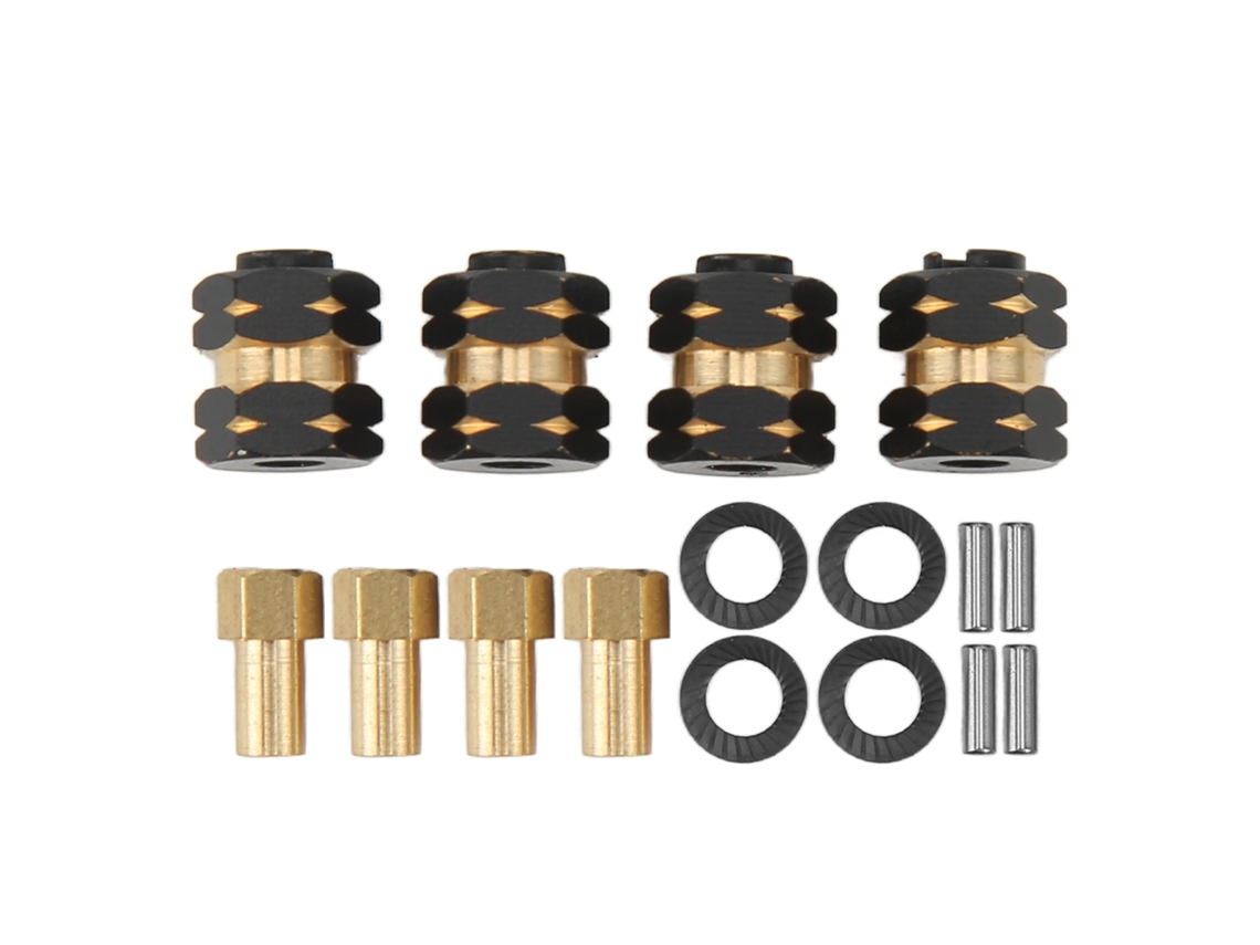 Ymsl 4pcs Adaptador De Extensión De Hexágono De Cubo De Rueda Rc De Latón Para Axial Scx24 Axi90081 Axi00001 1/24 Hxl