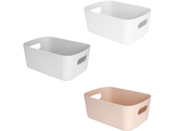 Cesta De Almacenamiento De Plástico Con Asas, Organizador Pequeño Para Baño, Cocina Y Habitación Infantil (juego De 3, 20*14*7 Cm)