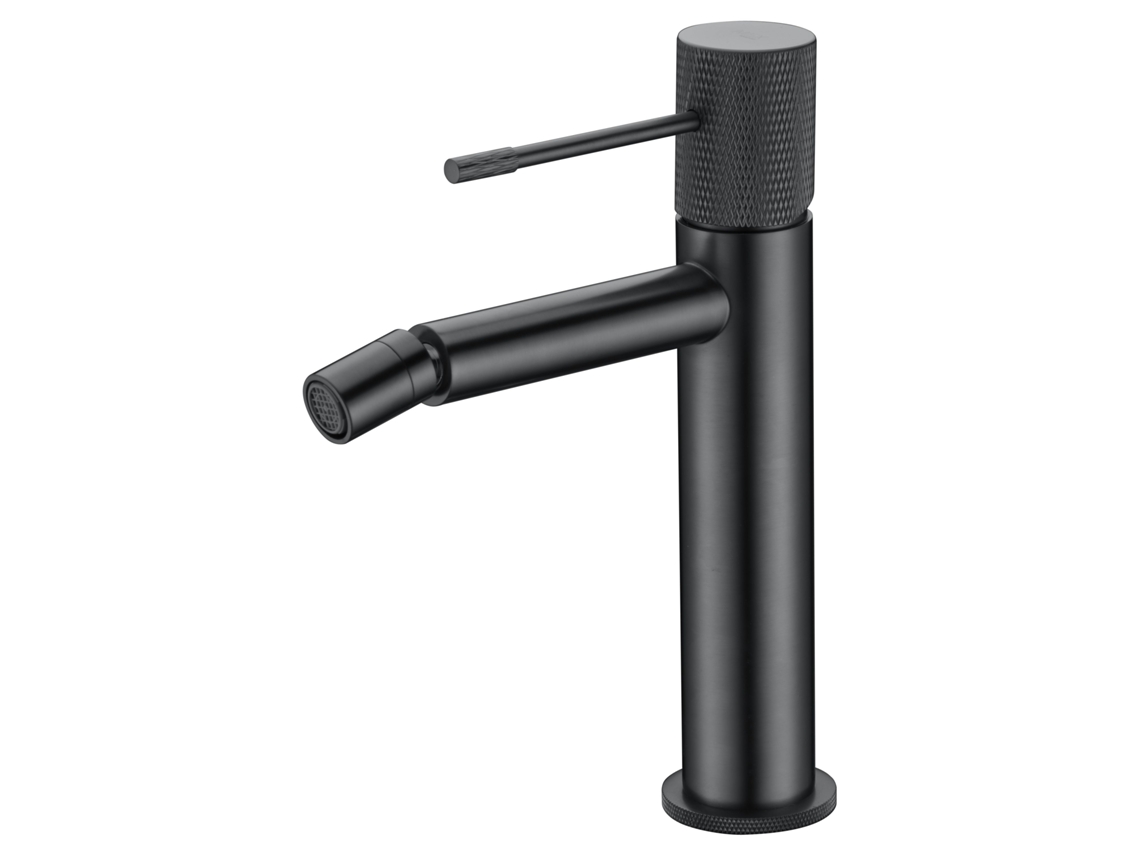 Mezclador de bidé monomando en latón con acabado en bronce negro, cartucho cerámico Ø26 mm, altura 200 mm Imex