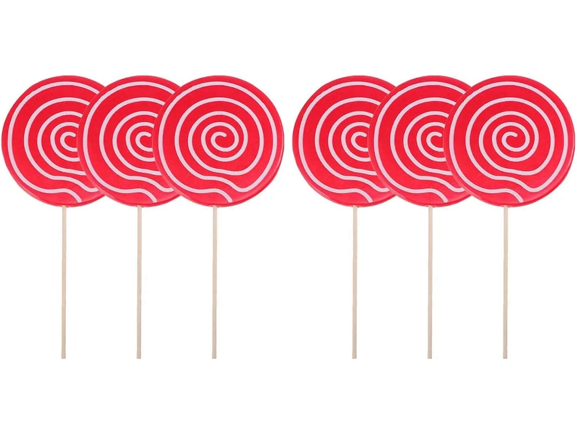 6 Piezas De Piruletas De Juguete De Imitación, Accesorios, Adornos De Caramelos, Decoración Para Fiestas, Festivales Y Bodas.