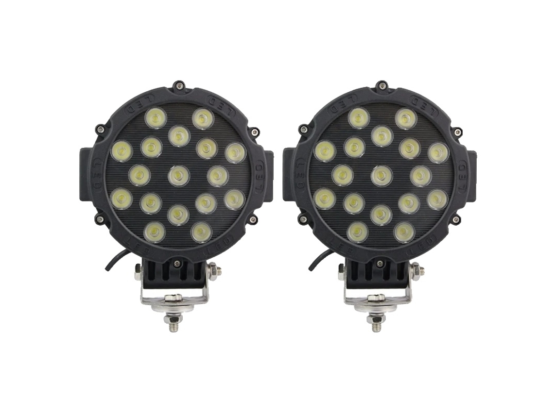 Luz de trabajo LED, brillo de 51 W, carcasa de aluminio resistente, reflector negro OEM