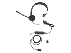 Auriculares Profesionales Para Atención Al Cliente Con Conector Usb-c De 3,5 Mm, Control De Volumen Y Función De Silencio Del Micrófono.