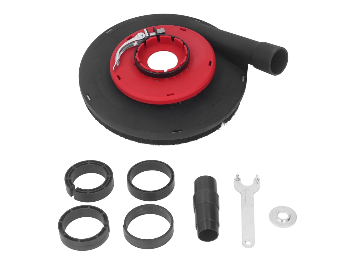 Cubierta De Recolección De Polvo Para Amoladora Angular De 9 Pulgadas (230 Mm) Para Pulido De Superficies, Rojo/negro