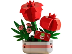Bloques de construcción de flores de bonsái DIY adecuados para la decoración del hogar rojo Siurn