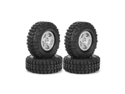 Llantas Beadlock De 58 Mm Con Neumáticos De Goma Para Coches Rc Crawler 1/18 Y 1/24 Axial Scx24 Trx4m