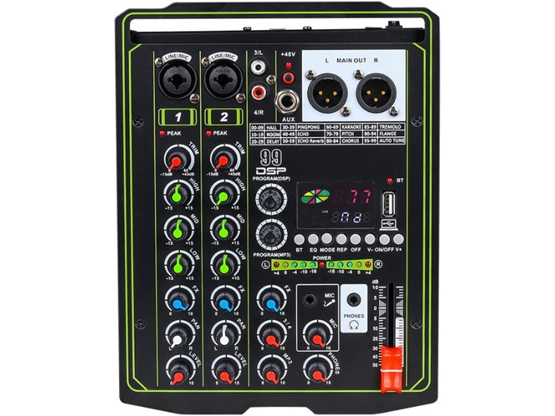 Mezclador De Audio Profesional Para Dj De 4 Canales, Compacto, 99 Dsp, Consola De Grabación Digital, Teléfono