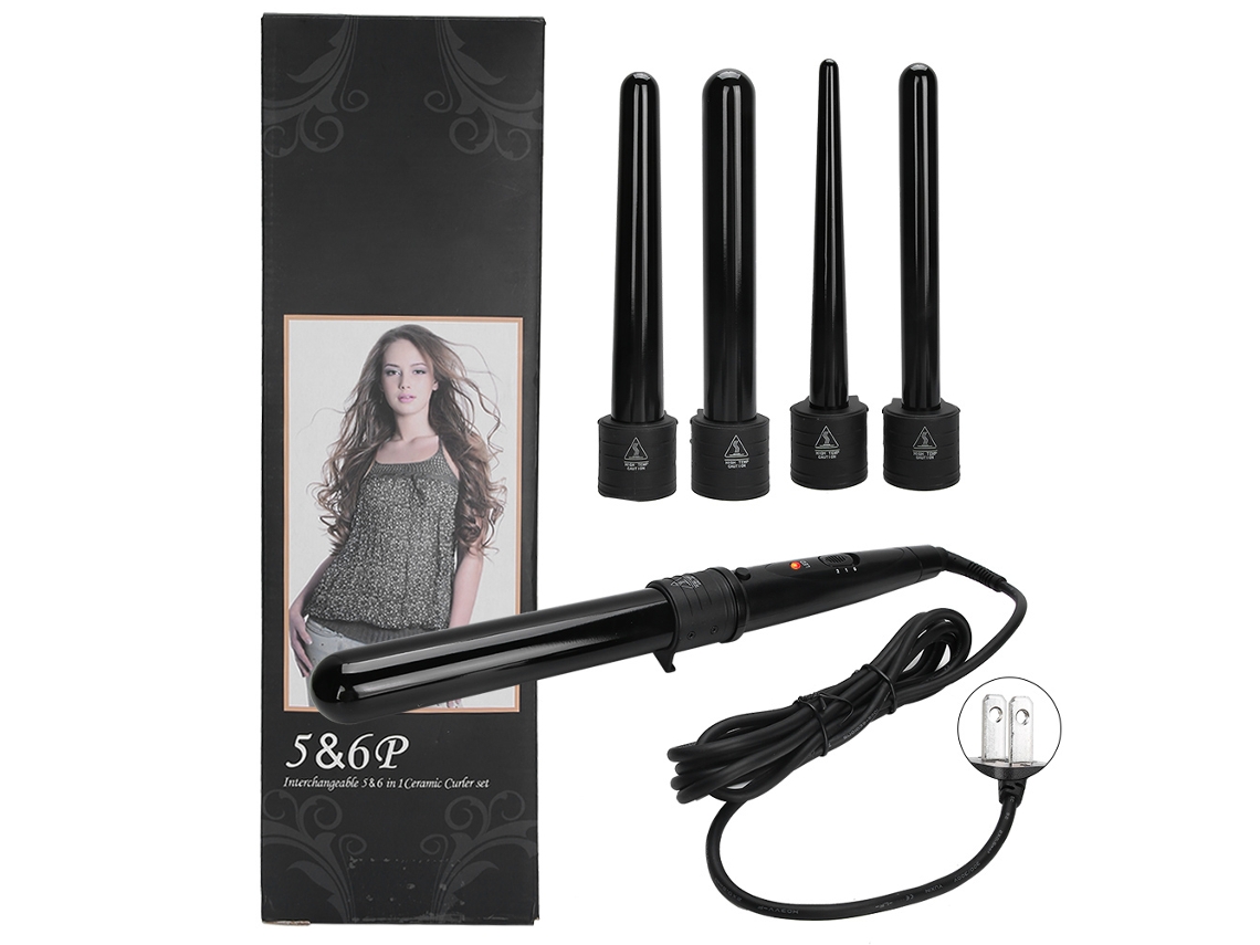 Chave De Cabelo De Modelagem Com 5 Pontas Led Temperatura Ajustável 110‑240v Plug Us