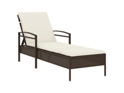 Sillón con cojín, mimbre, patas marrones, MAISON EXCLUSIVE (63x200x81 cm)