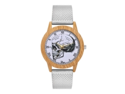 Reloj De Cuarzo Con Correa De Silicona Unisex Dial Calavera Casual Plata Zhoulianfa