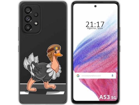 Carcasa para Samsung Galaxy A53 5G TUMUNDOSMARTPHONE Dibujos Transparente Avestruz Multicolor