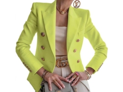 2026-chaqueta Formal Mujer 2023 Traje De Trabajo Office Lady Blazer De Poliéster Manga Larga Con Bolsillos Talla S-3xl