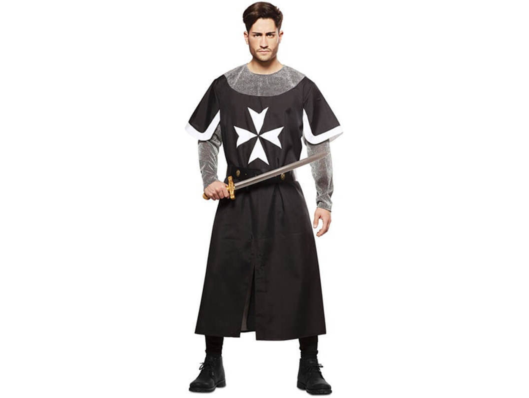 Disfraz de Hombre DISFRAZZES Cruzado Medieval Negro (Talla: S)