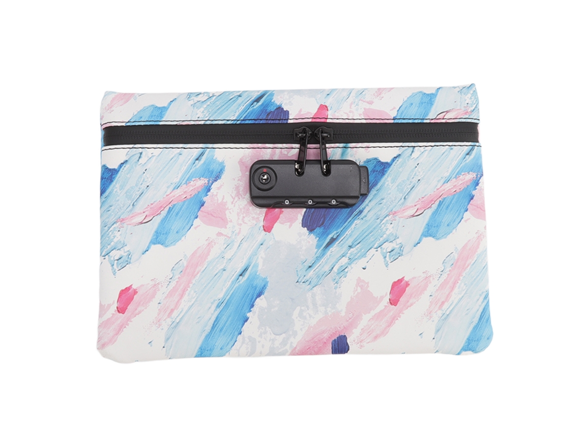 Bolso De Piel Sintética (pu) A Prueba De Olores Con Candado De Combinación, Cremallera Impermeable Y Costuras Reforzadas.