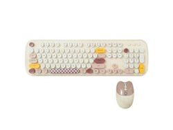Juego de teclado y ratón inalámbricos Bluetooth de diseño retro para ordenadores, tabletas, teclados y teclados numéricos Ly Ebike