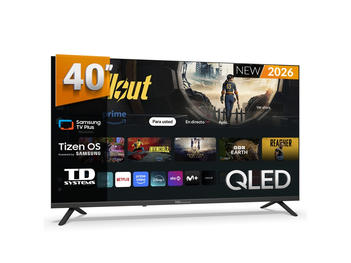 Smart Tv 40 Pulgadas Qled Con Samsung Tv Tizen Os 8.0. Televisores 2026 - Td Systems Prime40qc22tizen