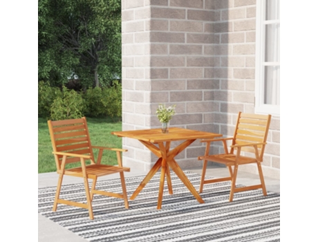 Conjunto 3 de comedor de jardín VIDAXL madera maciza de acacia