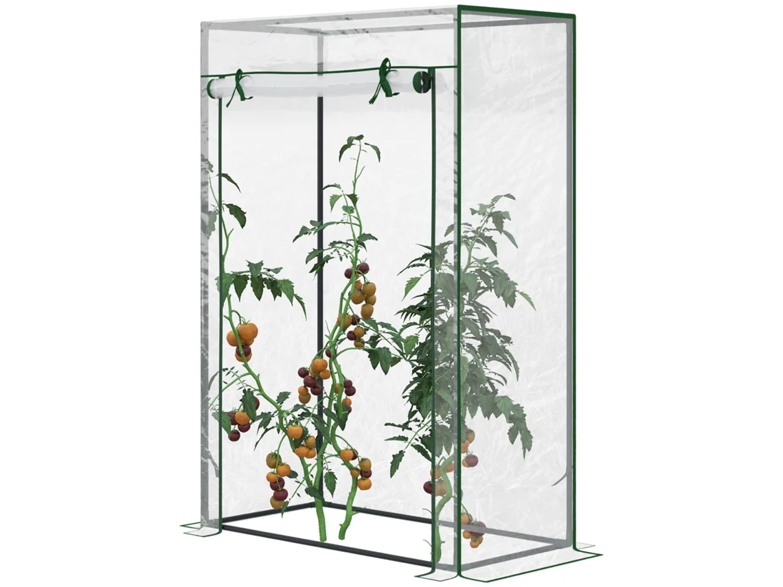 Invernadero OUTSUNNY, acero y PVC (verde - 100x50x150 cm)