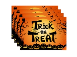 Sousplats de Halloween - Juego de 4 - 12x18 - Decoración de Calavera KOFIHETY