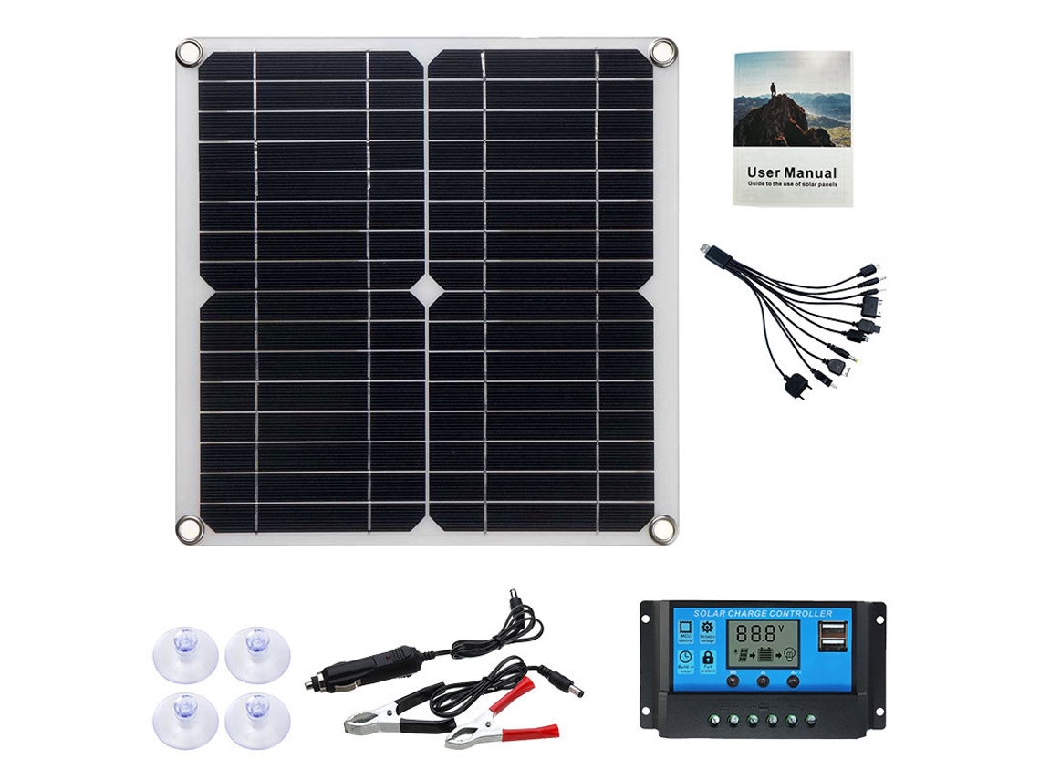 Placa Solar Flexible Silicio Monocristalino 200w 12v Controlador Corriente Inteligente 10 100a Electro460 Systems