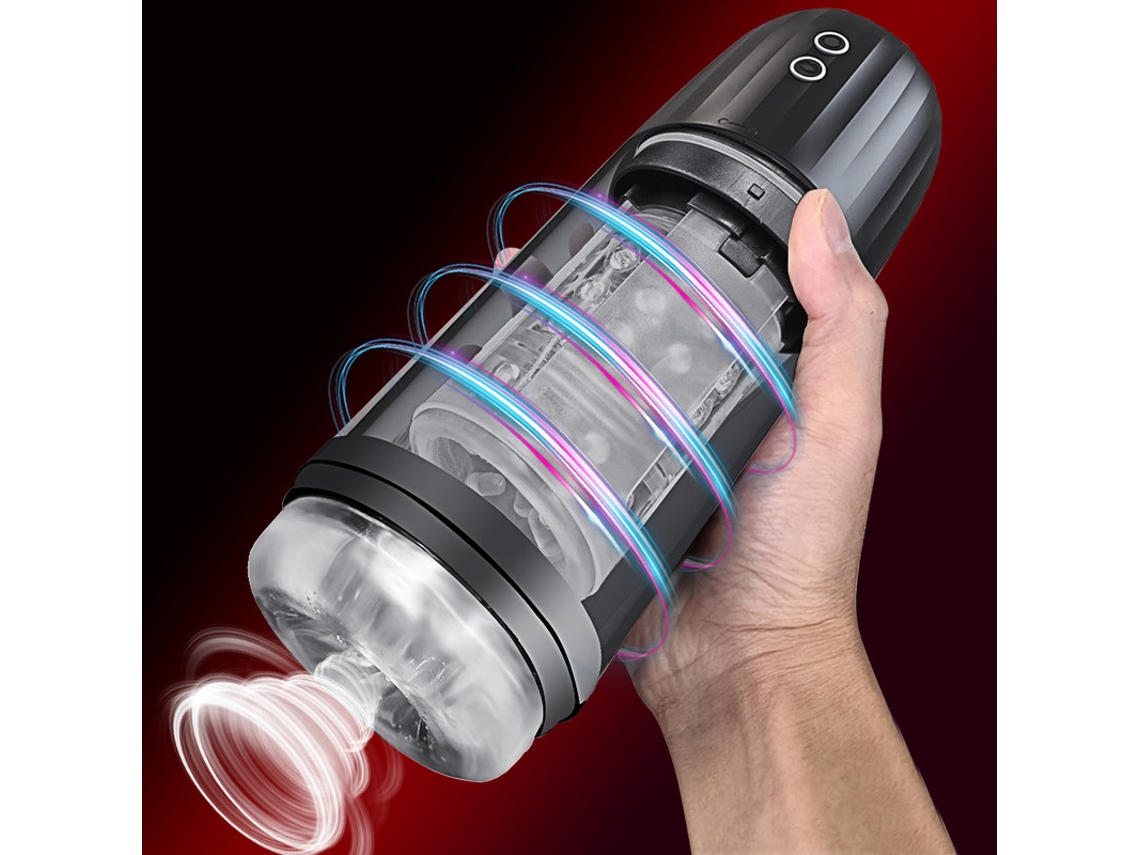 Juguete de masturbación masculina resistente al agua IPX8, máquina de succión de rotación automática (negro) YIZHOOD