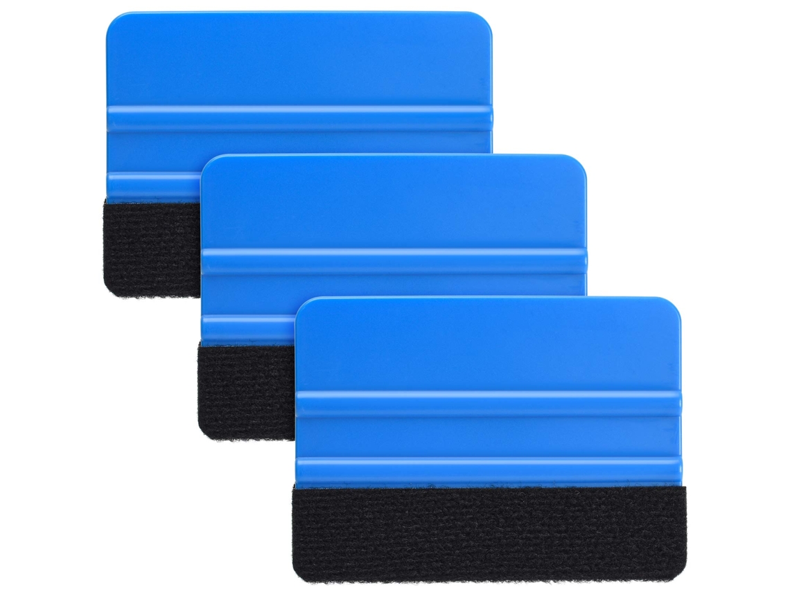 Set 3 Piezas Raspadores Para Vinilo De Cristal - Espátula De Limpieza Para Ventanas Y Coches - Plástico - Azul