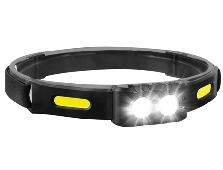 Linterna frontal LED recargable, linterna frontal USB - Linterna frontal COB súper brillante impermeable para correr, acampar, pescar, caminar (neg...