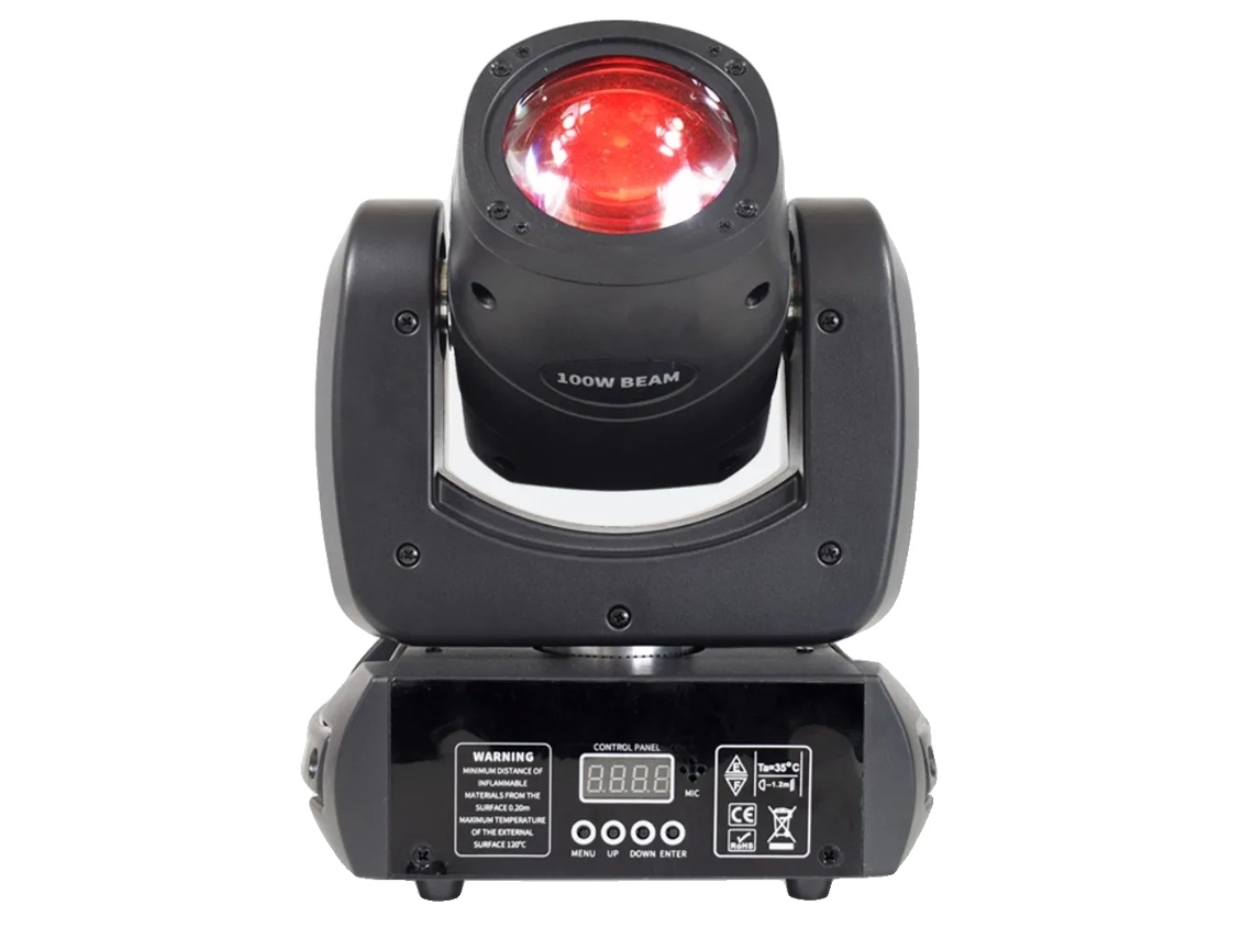 Linterna frontal móvil profesional LED RGB, rueda de 8 colores, giro/inclinación, negra, enchufe UE OEM