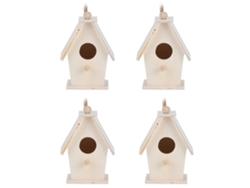 4 Nidos De Pájaros De Madera Innovadores Para Colgar, Decoración De Jardín Y Patio.