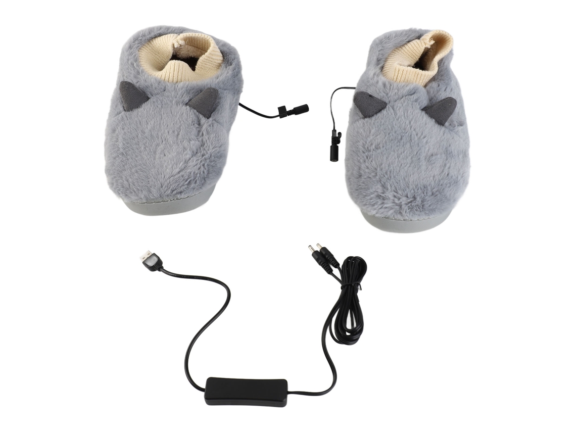2026-pantuflas Calientes Usb De Peluche Ajustable En Temperatura Antideslizantes Para Hombre Calefacción Invierno
