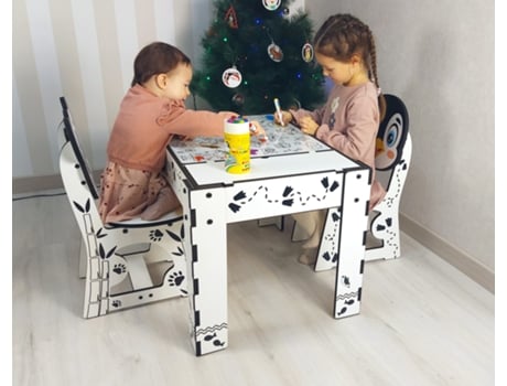 Mesa con silla para niños, caja de arena iluminada pingüino divertido DANNYFUNNY