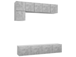 Maison Exclusive - Set De Muebles De Salón 5 Pzas Madera Ingeniería Gris Hormigón